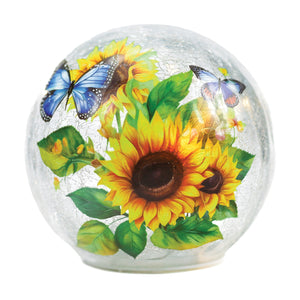 Sunflower & Butterfly - LED Glass Orb