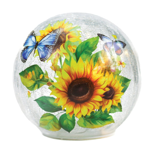 Sunflower & Butterfly - LED Glass Orb