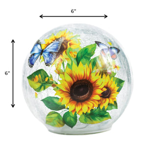 Sunflower & Butterfly - LED Glass Orb