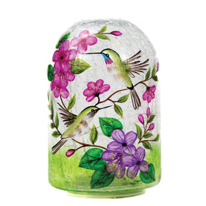 Hummingbird - Crackle Glass Cloche by A Cheerful Giver