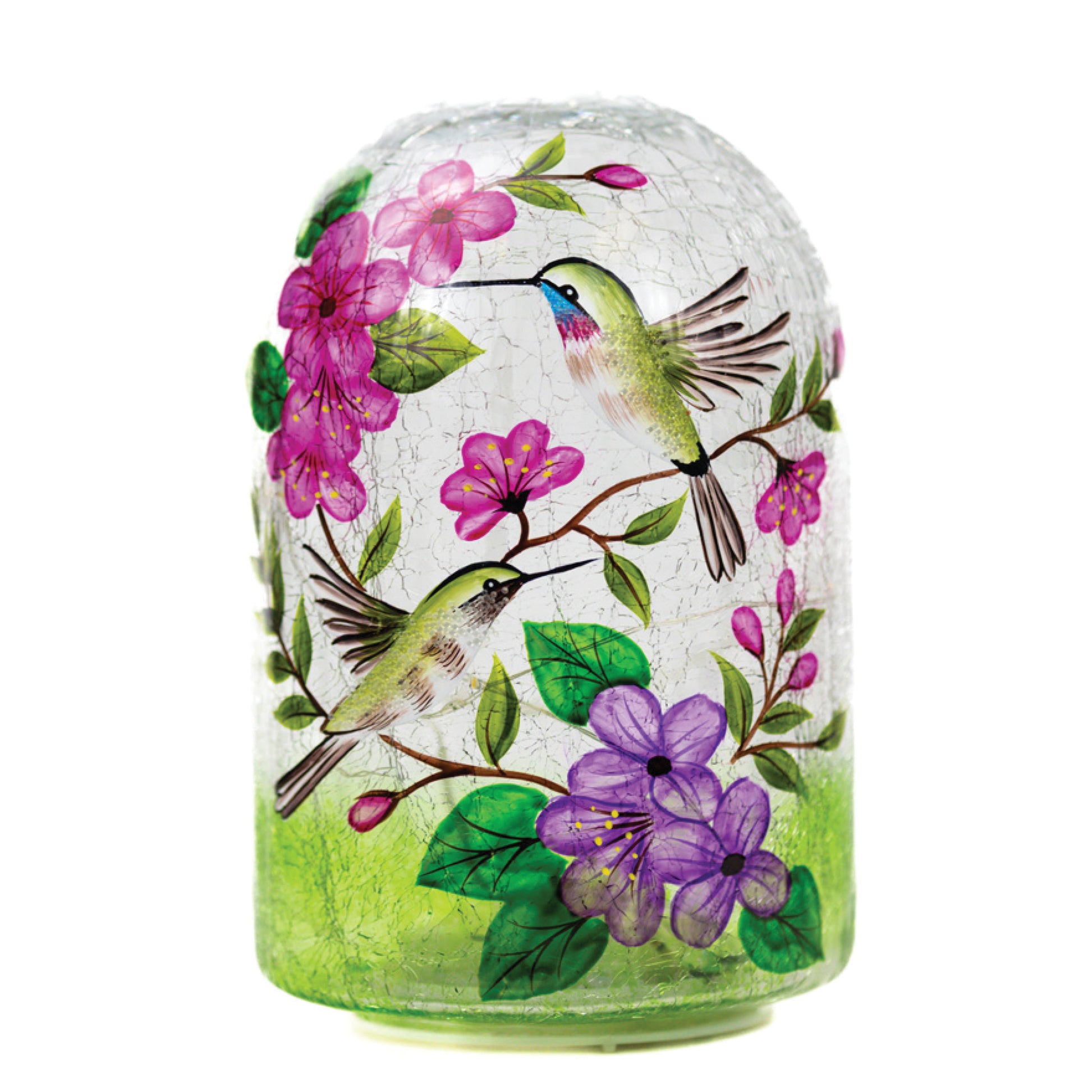 Hummingbird - Crackle Glass Cloche by A Cheerful Giver