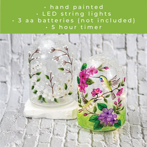 Hummingbird - Crackle Glass Cloche - Product Image by A Cheerful Giver