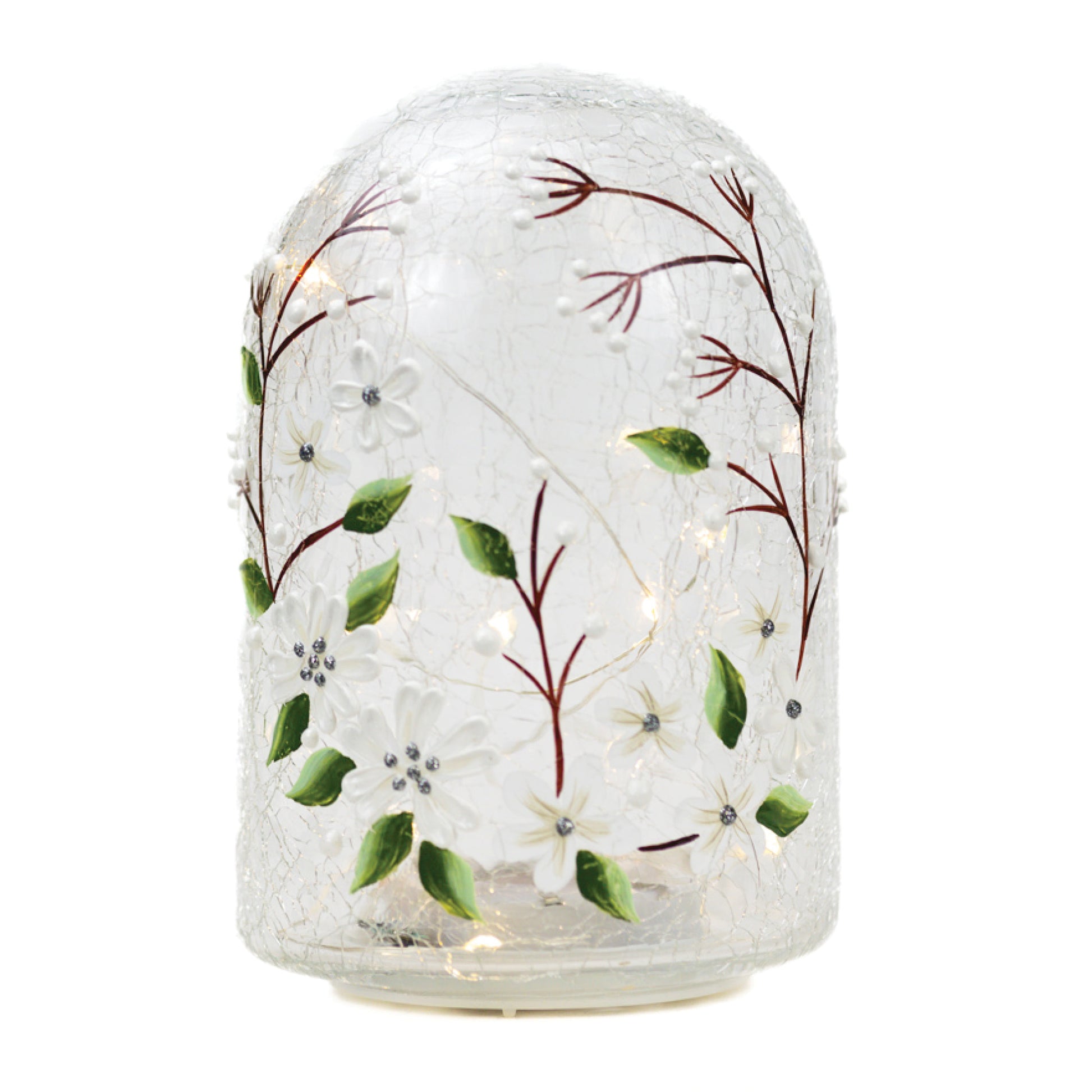White Jasmine - Crackle Glass Cloche by A Cheerful Giver