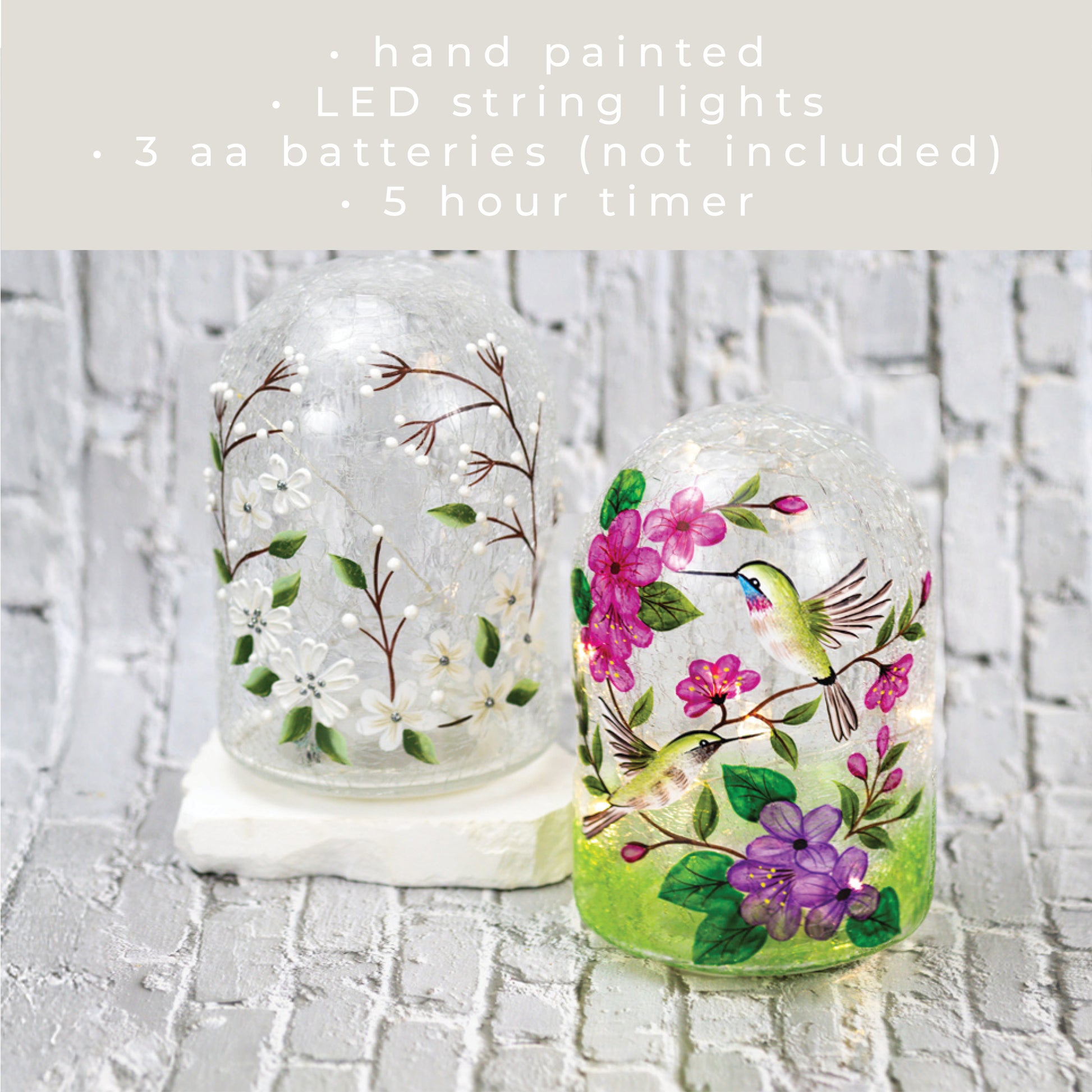 White Jasmine - Crackle Glass Cloche - Product Image by A Cheerful Giver