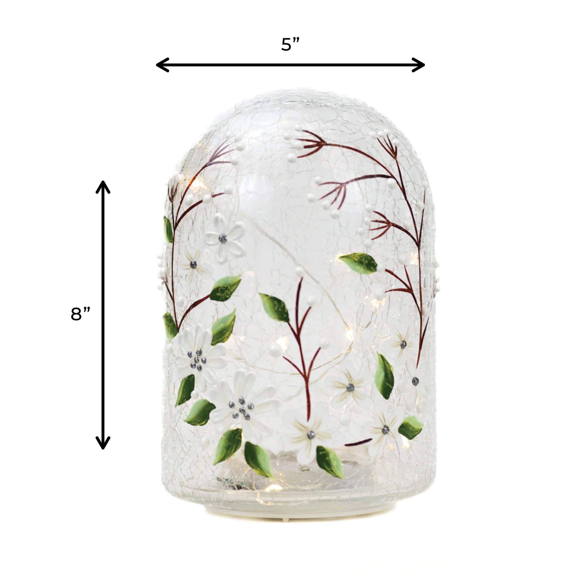 White Jasmine - Crackle Glass Cloche - Product Image by A Cheerful Giver