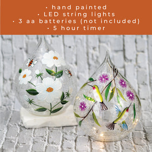 Daisy & Bee - Crackle Glass Teardrop - Product Image by A Cheerful Giver