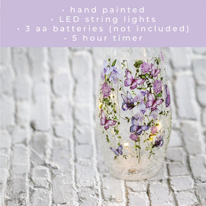 Cascading Purple - Crackle Glass Short Vase - Product Image by A Cheerful Giver