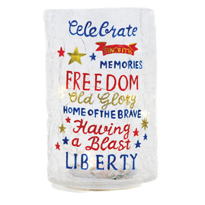 Freedom - Crackle Glass Pillar by A Cheerful Giver