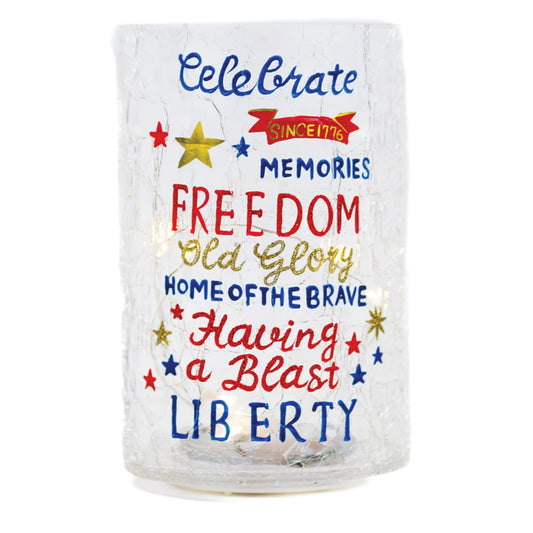 Freedom - Crackle Glass Pillar by A Cheerful Giver