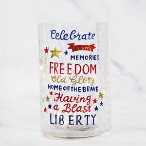 Freedom - Crackle Glass Pillar - Product Image by A Cheerful Giver