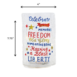 Freedom - Crackle Glass Pillar - Product Image by A Cheerful Giver