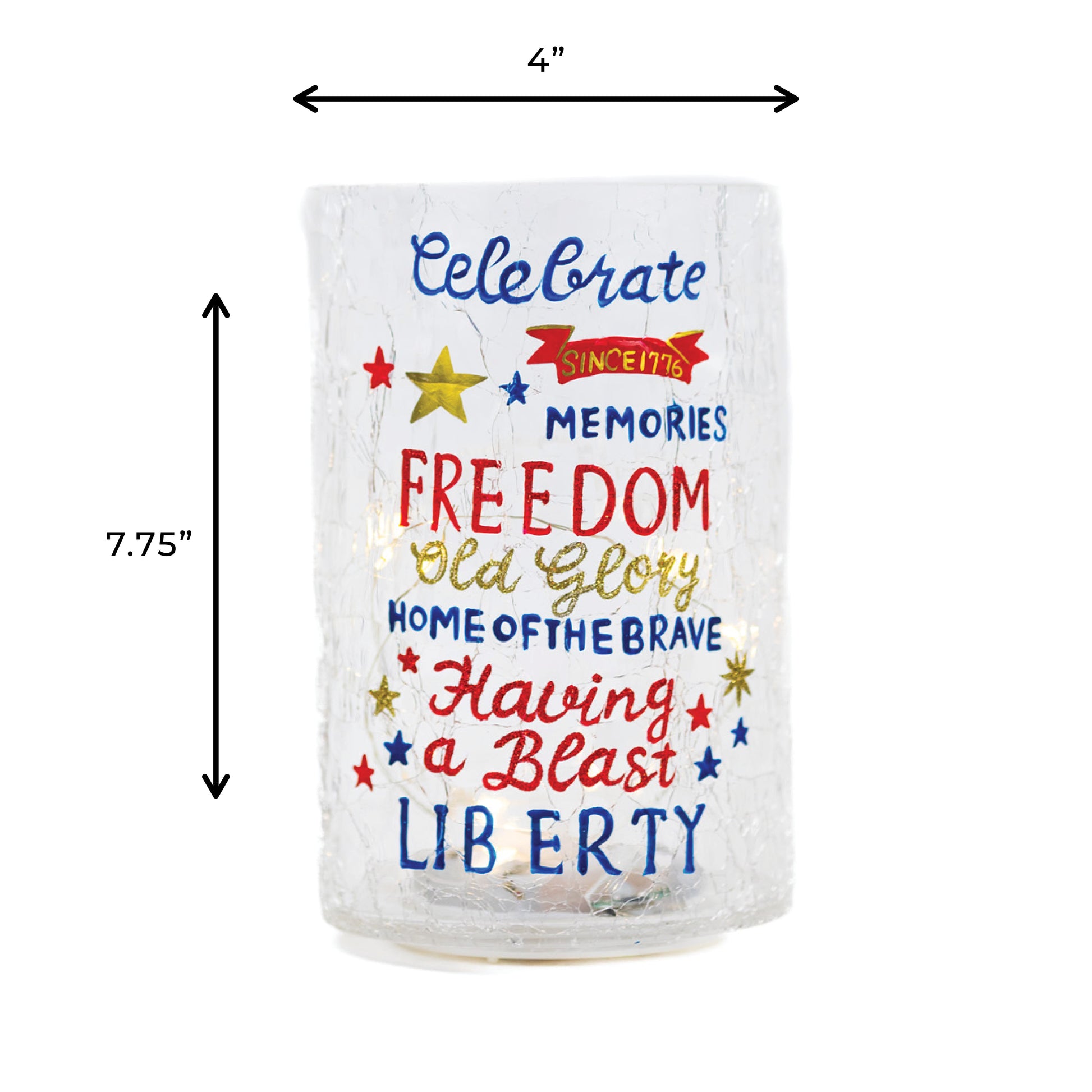 Freedom - Crackle Glass Pillar - Product Image by A Cheerful Giver