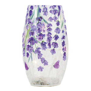 Wild Lilac - Crackle Glass Short Vase by A Cheerful Giver