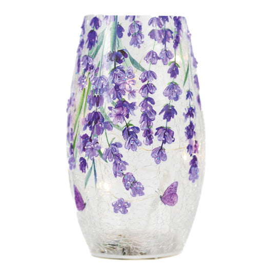 Wild Lilac - Crackle Glass Short Vase by A Cheerful Giver