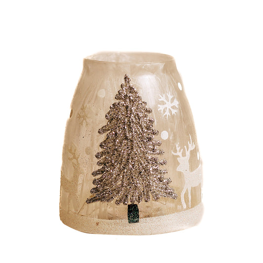 Silver Tree - Crackle Glass Jar