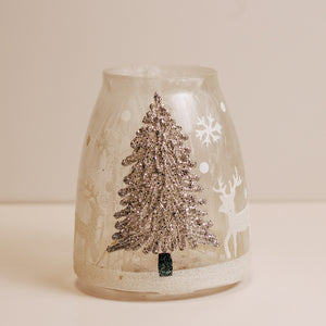 Silver Tree - Crackle Glass Jar