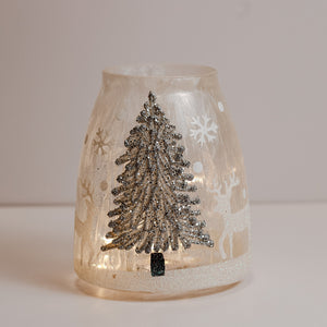 Silver Tree - Crackle Glass Jar