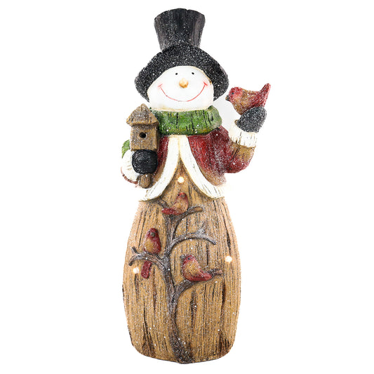 Cardinal Snowman