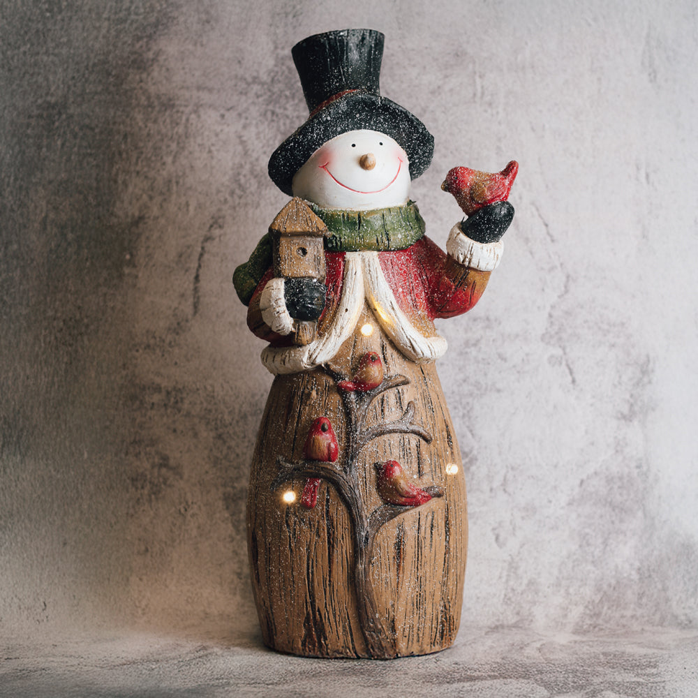 Cardinal Snowman