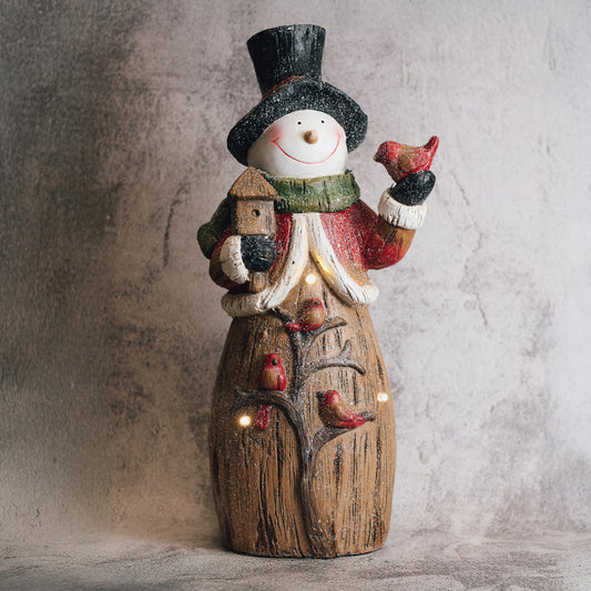 Cardinal Snowman