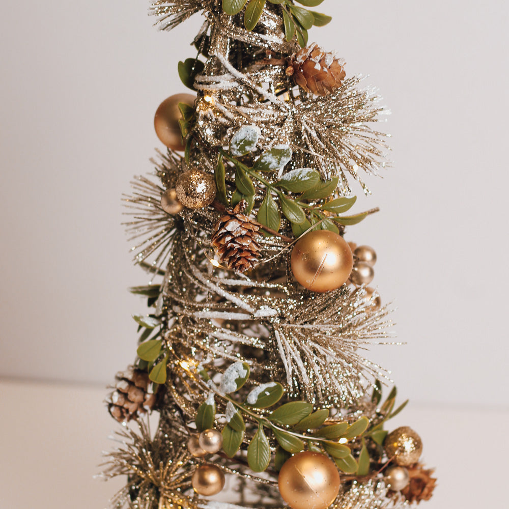 Flocked Woodland - Twinkling Cone Tree