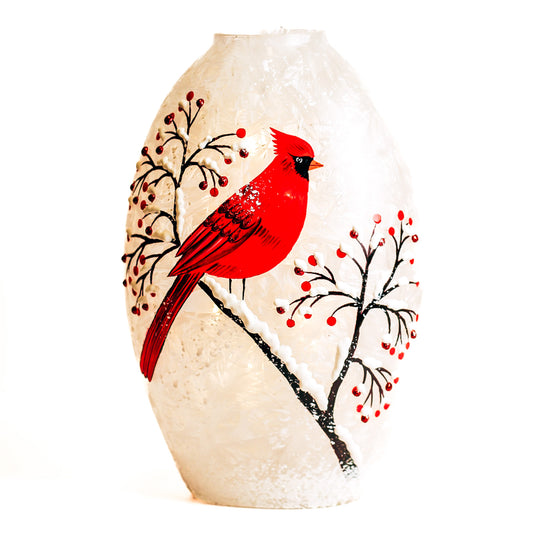 Snow Branch - Crackle Glass Oval