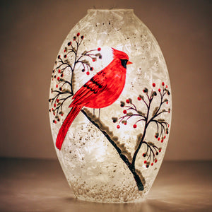 Snow Branch - Crackle Glass Oval