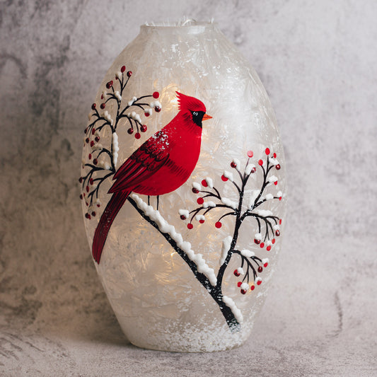 Snow Branch - Crackle Glass Oval