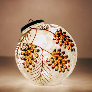 Pinecone Branch - Crackle Glass Ornament