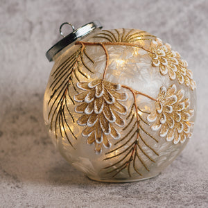 Pinecone Branch - Crackle Glass Ornament