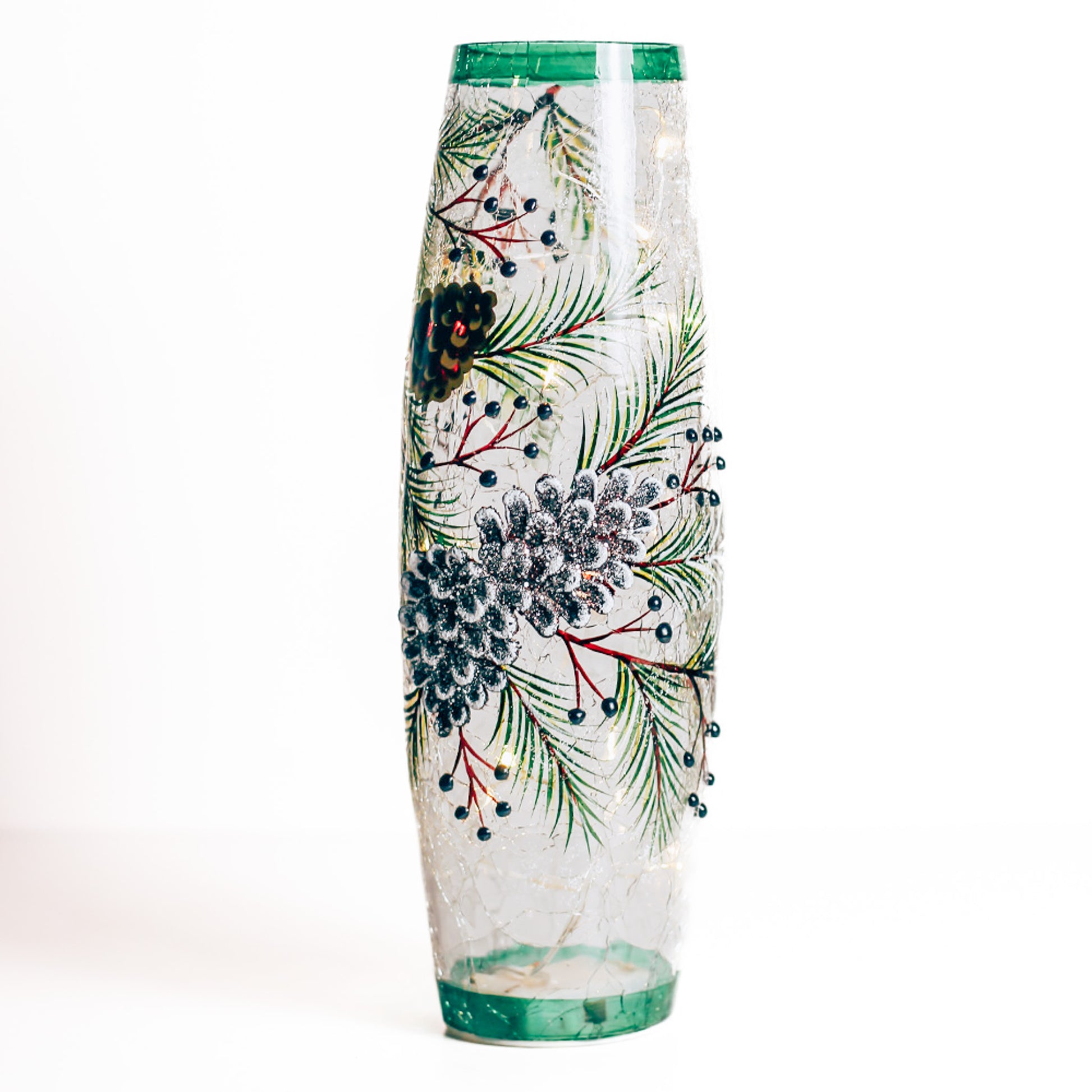 Pinecone - Crackle Glass Vase