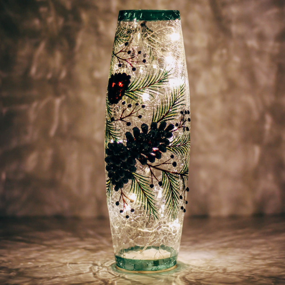 Pinecone - Crackle Glass Vase