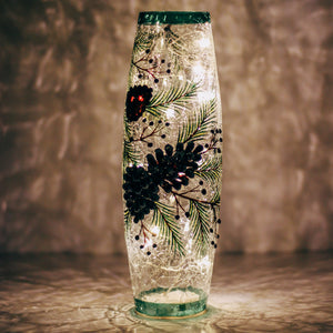 Pinecone - Crackle Glass Vase