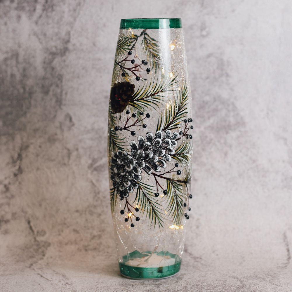 Pinecone - Crackle Glass Vase