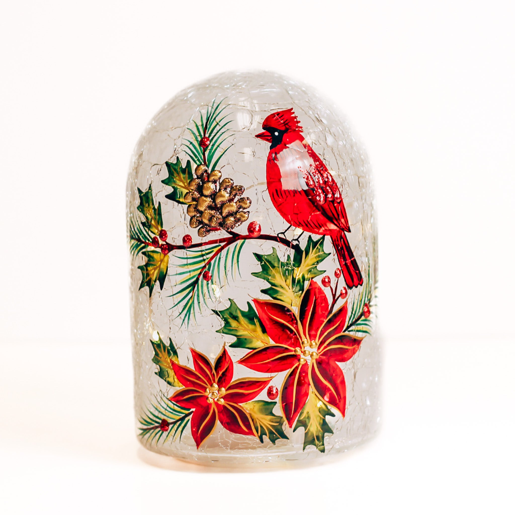 Cardinal Crackle Glass Cloche | A Cheerful Giver