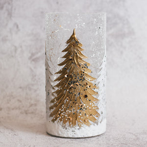 Gold Tree - Crackle Glass Pillar
