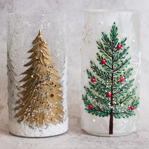 Gold Tree - Crackle Glass Pillar