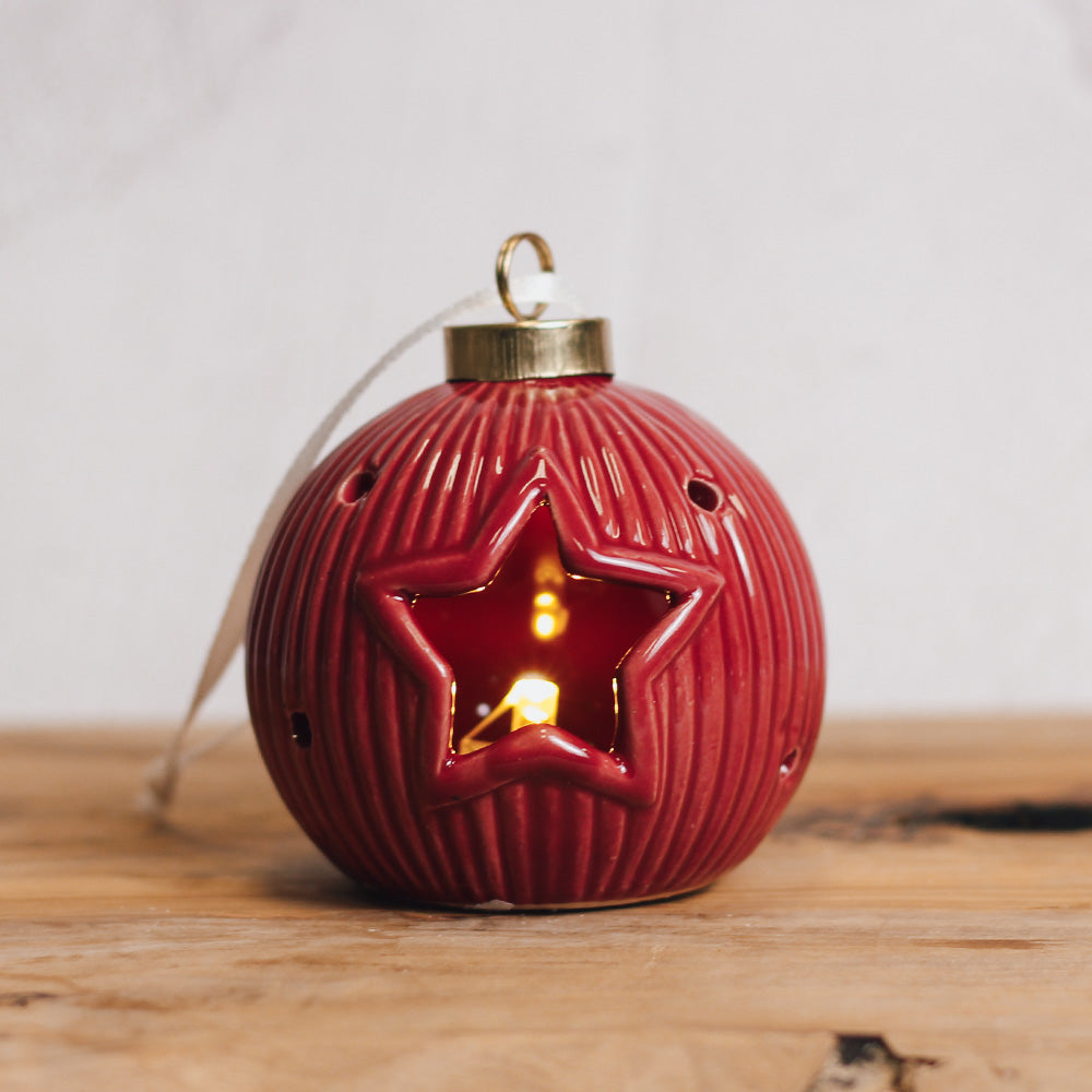 Red Ceramic Star Ornament