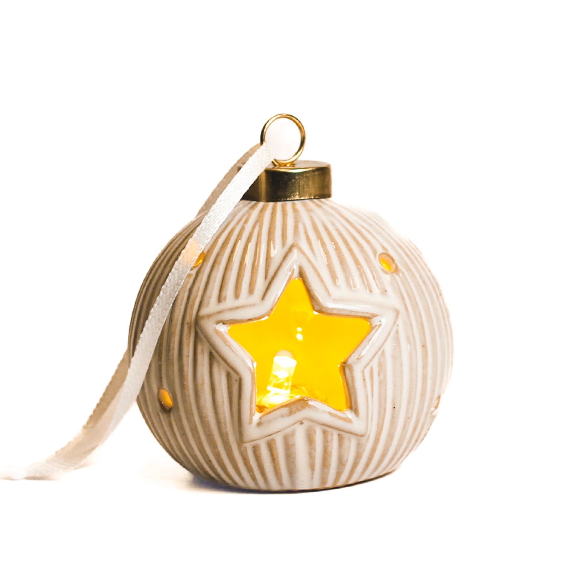 White Ceramic Star Ornament