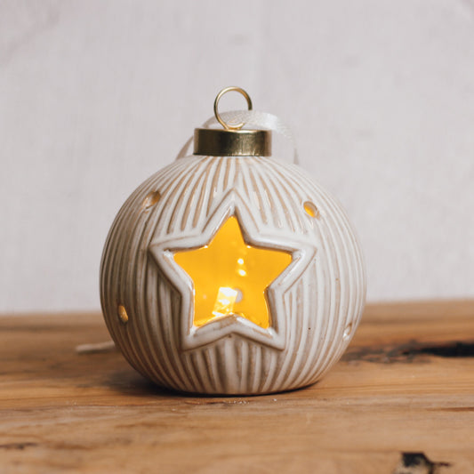 White Ceramic Star Ornament
