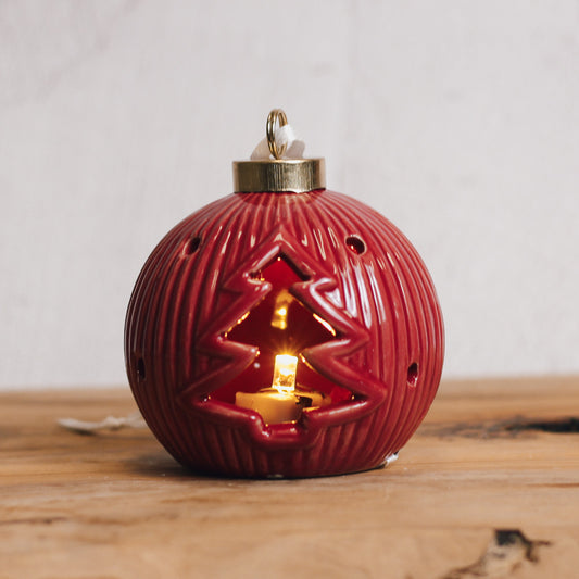 Red Ceramic Tree Ornament