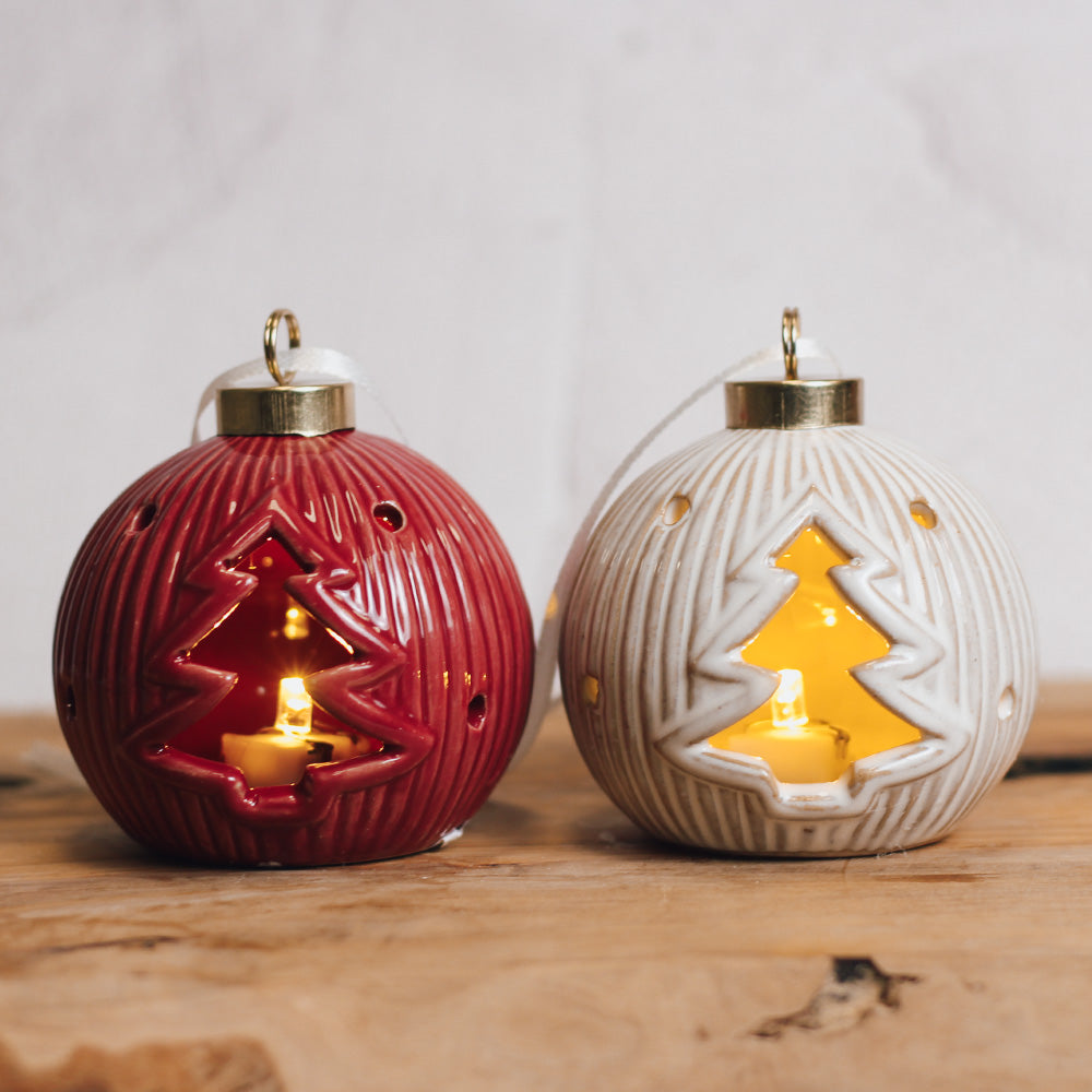 Red Ceramic Tree Ornament