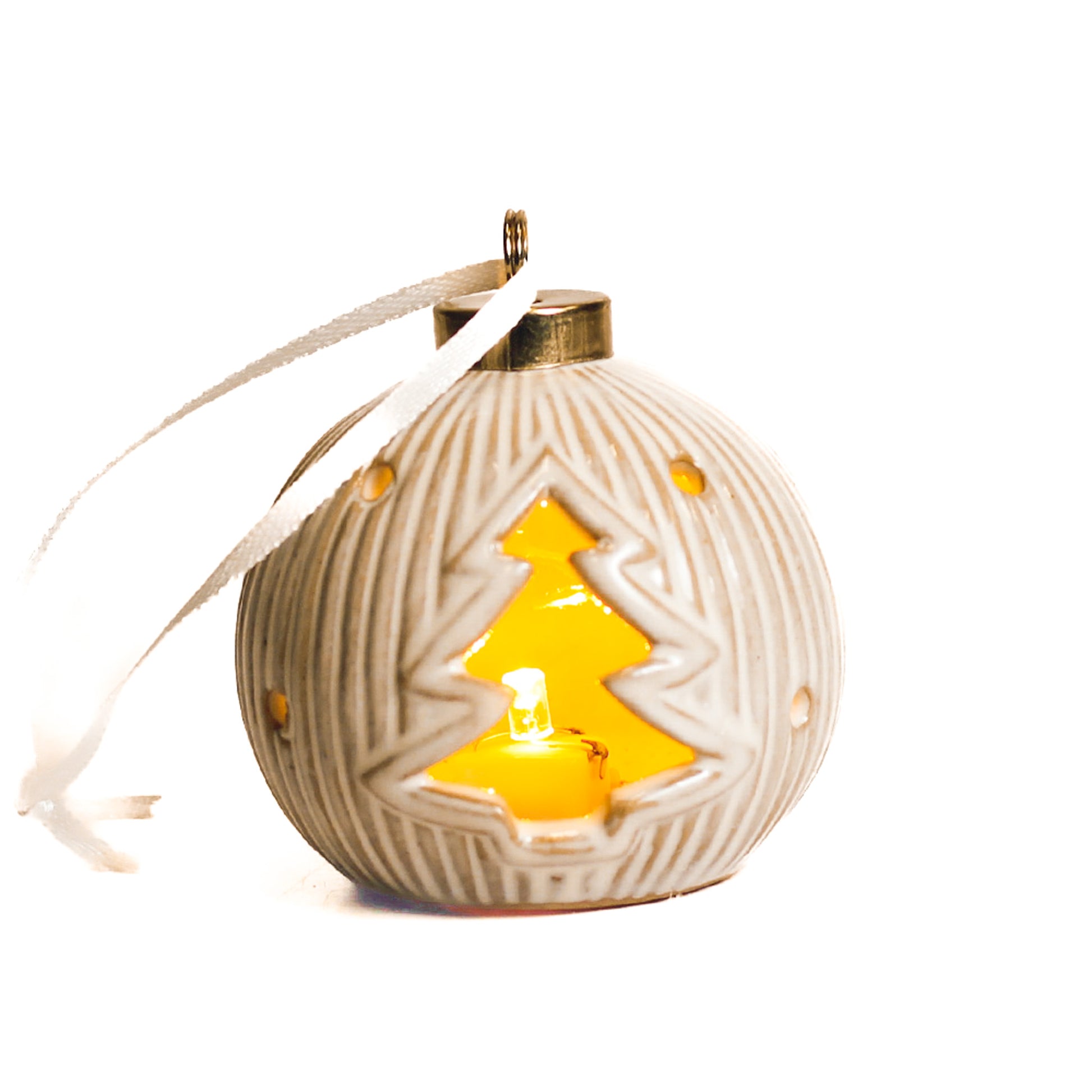 White Ceramic Tree Ornament