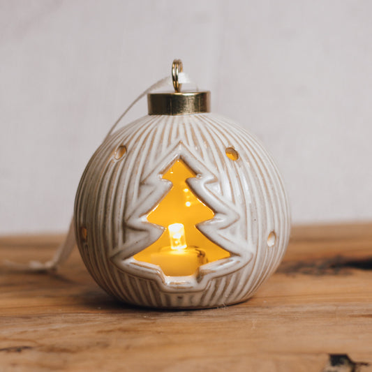 White Ceramic Tree Ornament