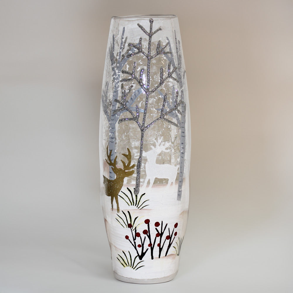 Silver & Gold - Crackle Glass Vase