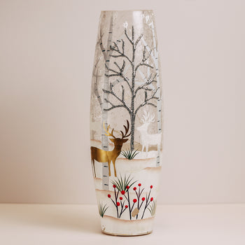 Silver & Gold - Crackle Glass Vase