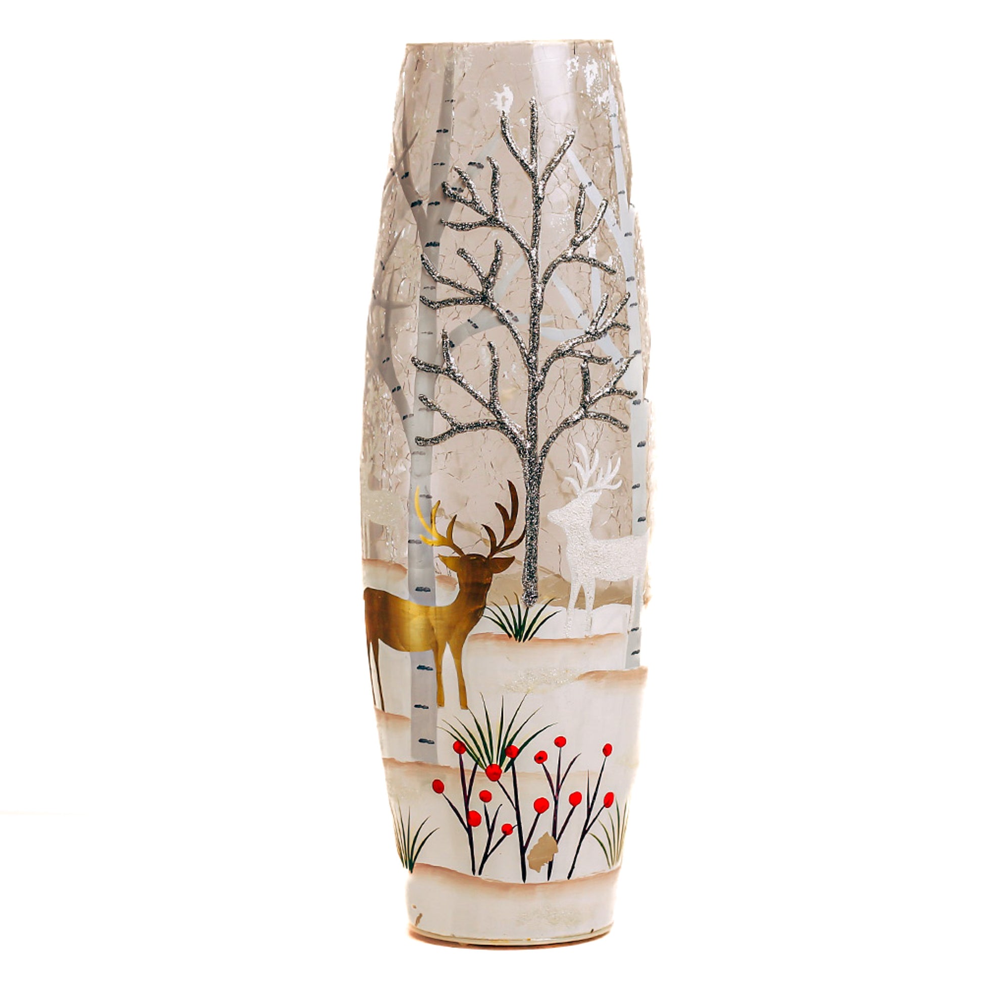 Silver & Gold - Crackle Glass Vase