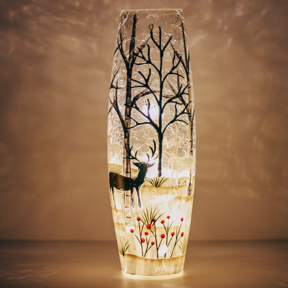 Silver & Gold - Crackle Glass Vase