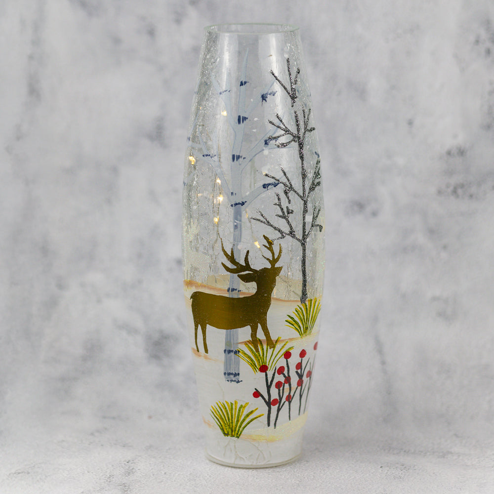 Silver & Gold - Crackle Glass Vase