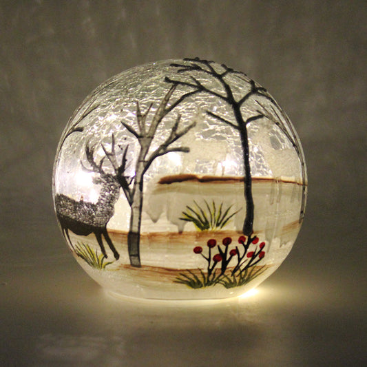 Silver & Gold - Crackle Glass Orb